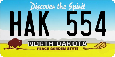 ND license plate HAK554