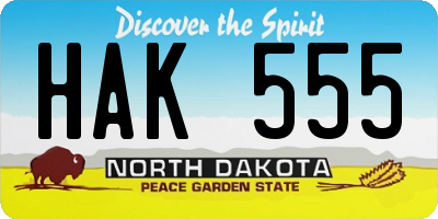 ND license plate HAK555