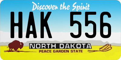 ND license plate HAK556