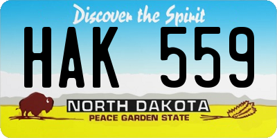 ND license plate HAK559