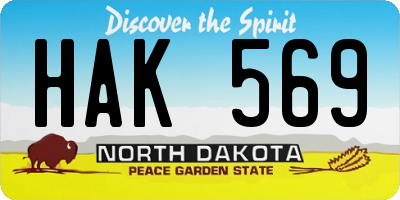 ND license plate HAK569