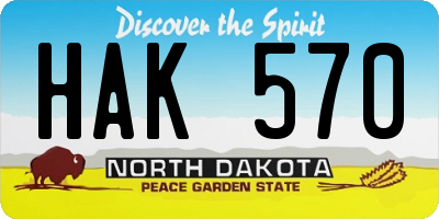 ND license plate HAK570