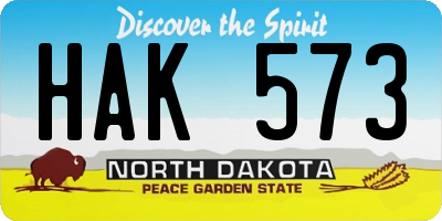 ND license plate HAK573