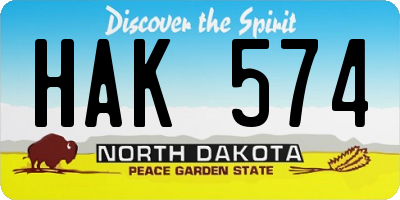 ND license plate HAK574