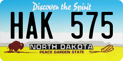 ND license plate HAK575