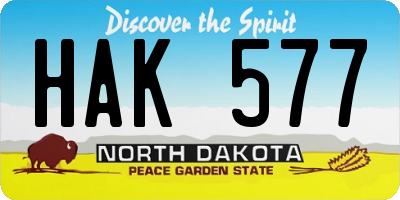 ND license plate HAK577