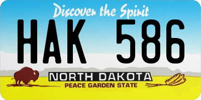 ND license plate HAK586