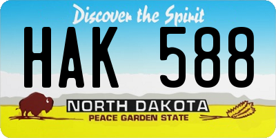 ND license plate HAK588