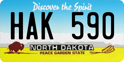 ND license plate HAK590