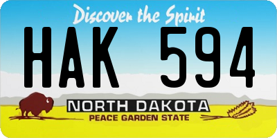 ND license plate HAK594