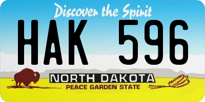 ND license plate HAK596