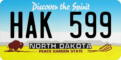 ND license plate HAK599