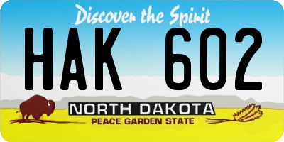 ND license plate HAK602