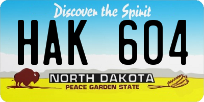 ND license plate HAK604