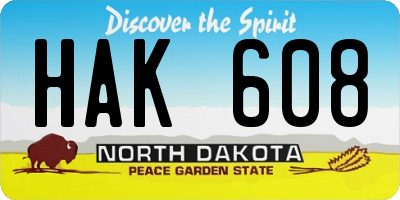 ND license plate HAK608