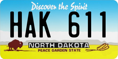 ND license plate HAK611