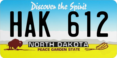 ND license plate HAK612