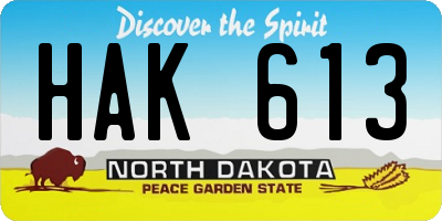 ND license plate HAK613