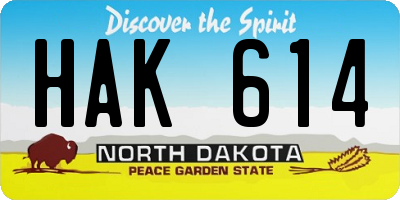 ND license plate HAK614