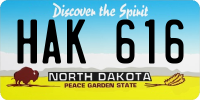 ND license plate HAK616