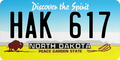 ND license plate HAK617