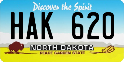 ND license plate HAK620