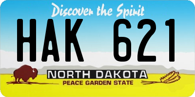 ND license plate HAK621