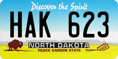 ND license plate HAK623