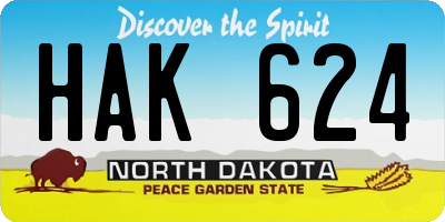 ND license plate HAK624