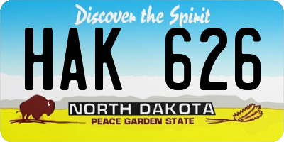 ND license plate HAK626