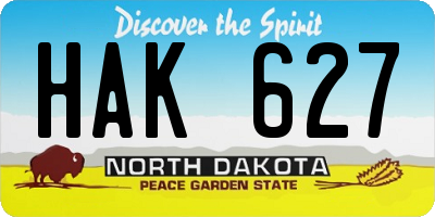 ND license plate HAK627