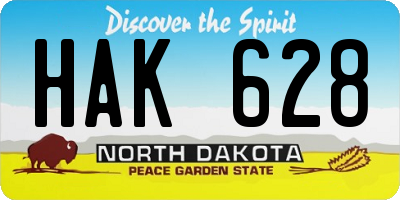 ND license plate HAK628