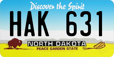 ND license plate HAK631