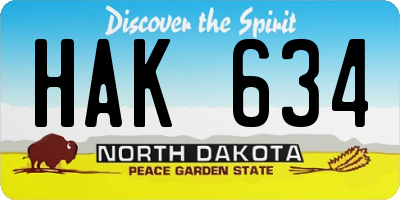 ND license plate HAK634