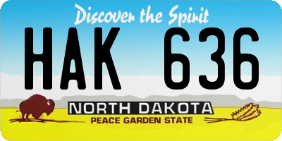 ND license plate HAK636