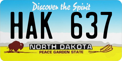 ND license plate HAK637