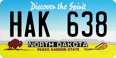 ND license plate HAK638