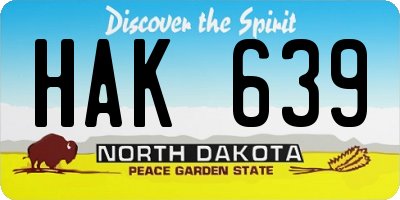 ND license plate HAK639