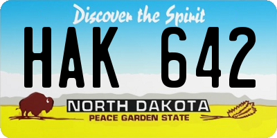 ND license plate HAK642