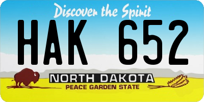 ND license plate HAK652