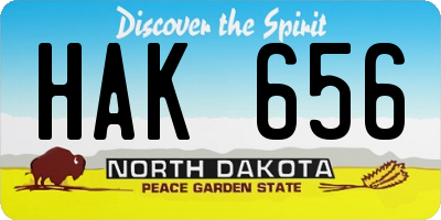 ND license plate HAK656