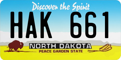 ND license plate HAK661