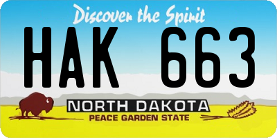 ND license plate HAK663