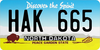 ND license plate HAK665