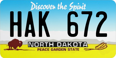 ND license plate HAK672