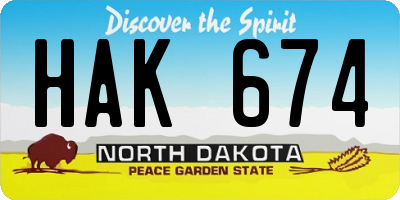 ND license plate HAK674