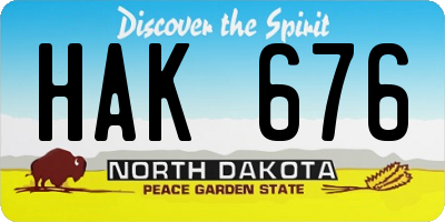 ND license plate HAK676