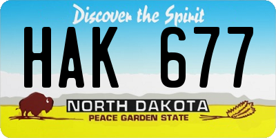 ND license plate HAK677