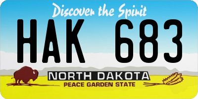 ND license plate HAK683