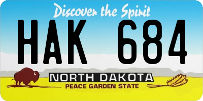 ND license plate HAK684